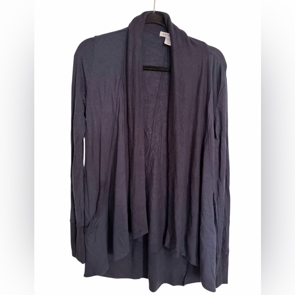 Athleta Deep Blue Open Front Cardigan